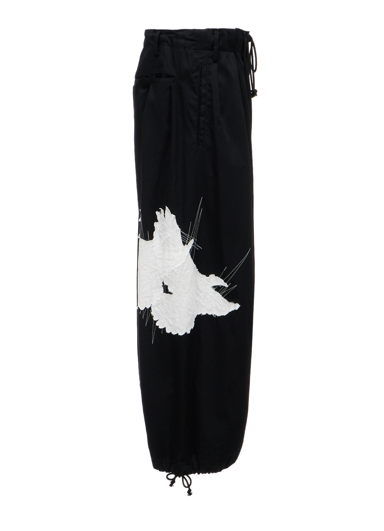 20/COTTON TWILL CROW PATCH BALLOON PANTS