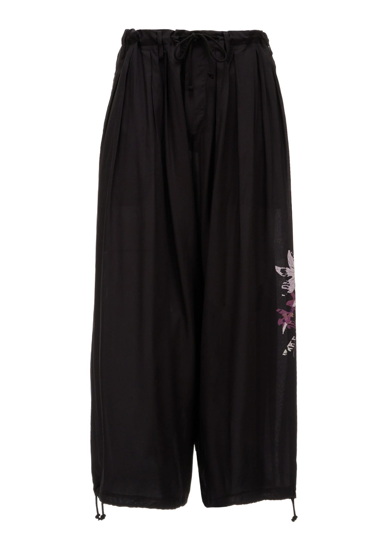 SKETCH PANSY PRINT RAYON BALLOON PANTS