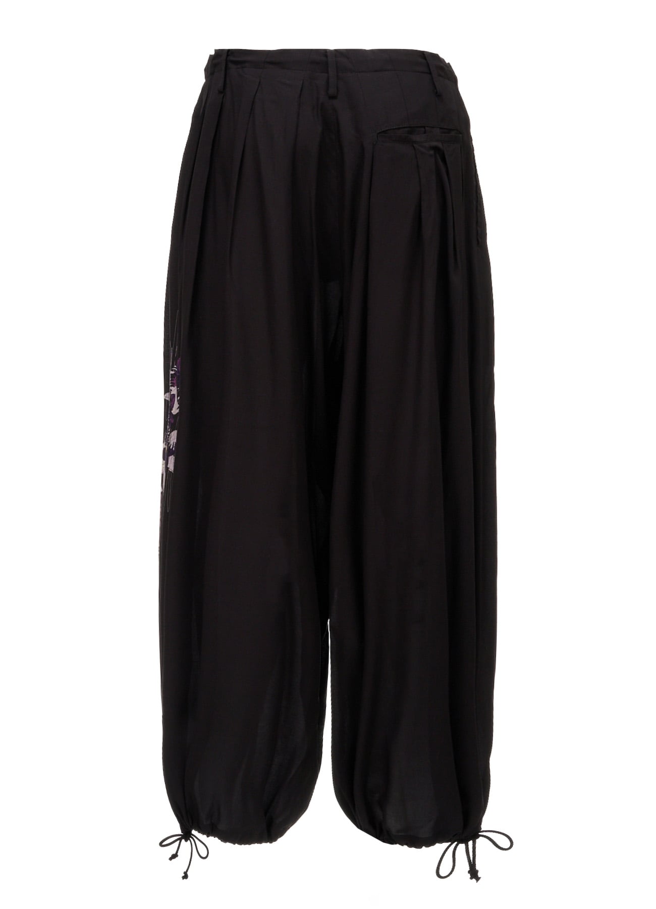 SKETCH PANSY PRINT RAYON BALLOON PANTS