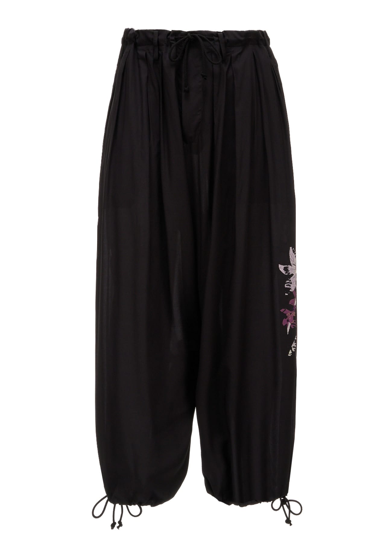 SKETCH PANSY PRINT RAYON BALLOON PANTS