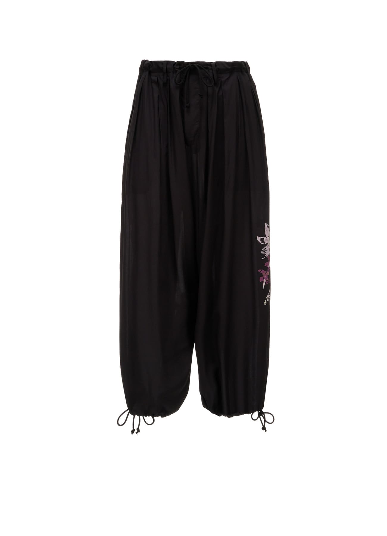SKETCH PANSY PRINT RAYON BALLOON PANTS