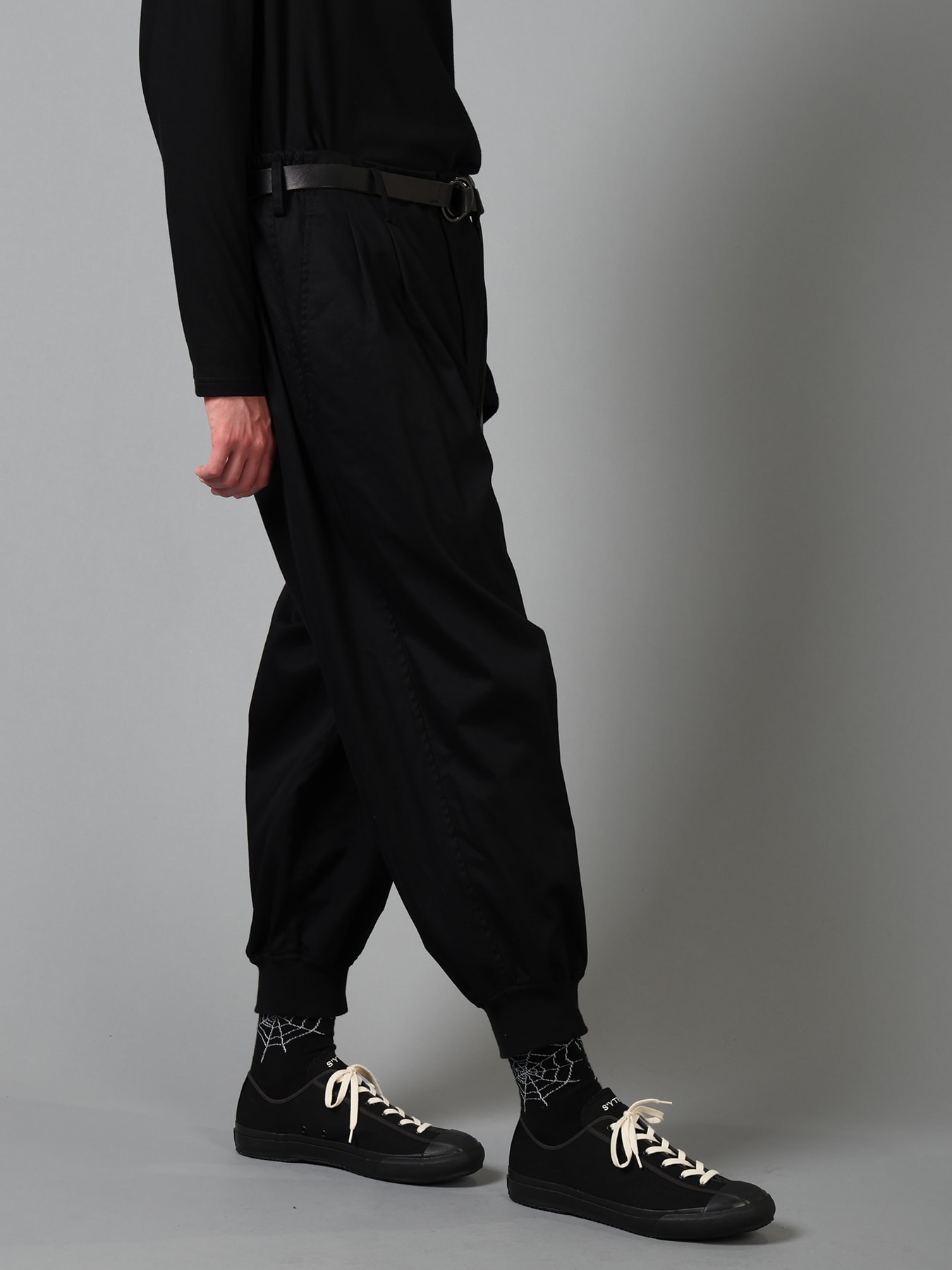 20/COTTON ELASTIC RIB-HEM PANTS