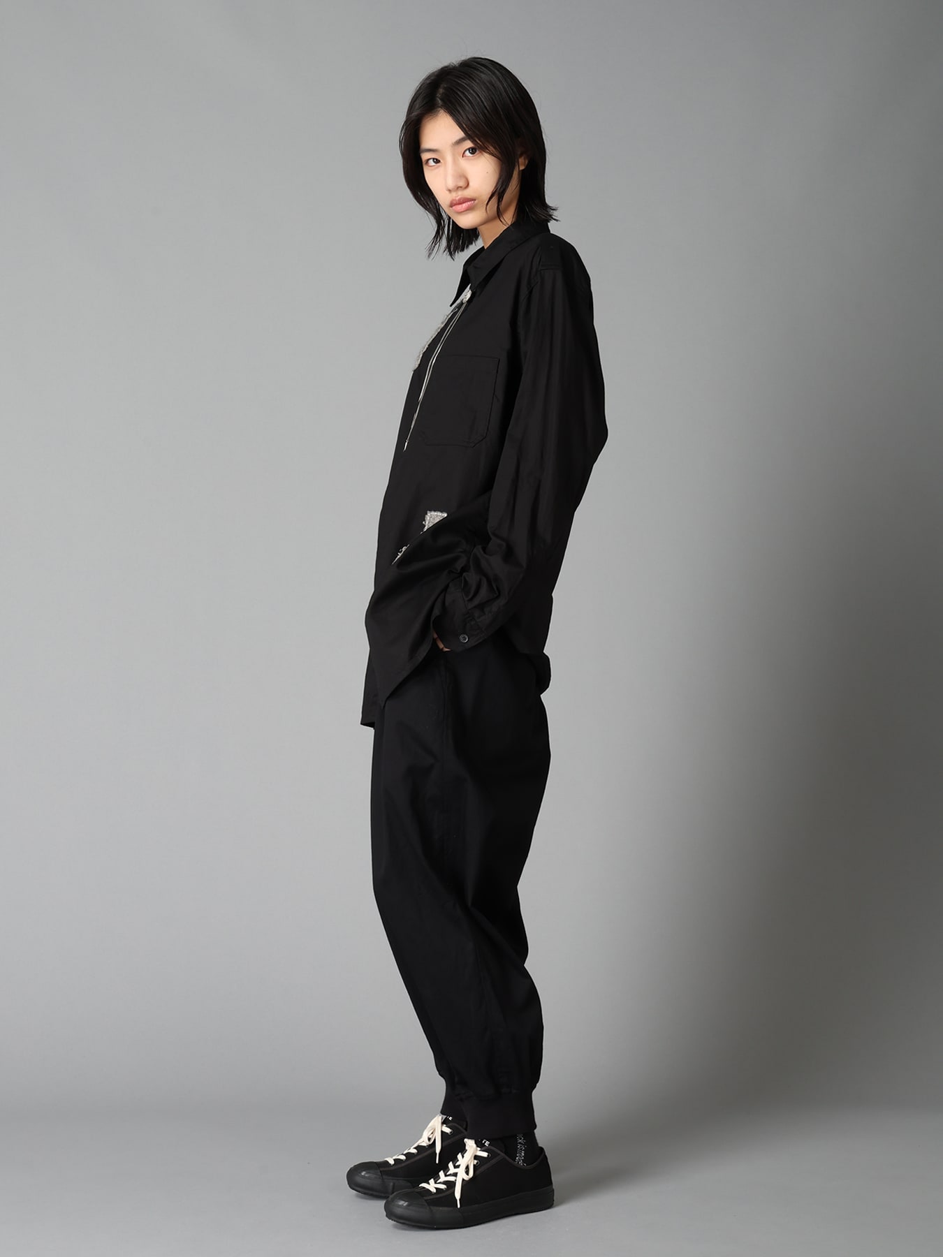 20/COTTON ELASTIC RIB-HEM PANTS