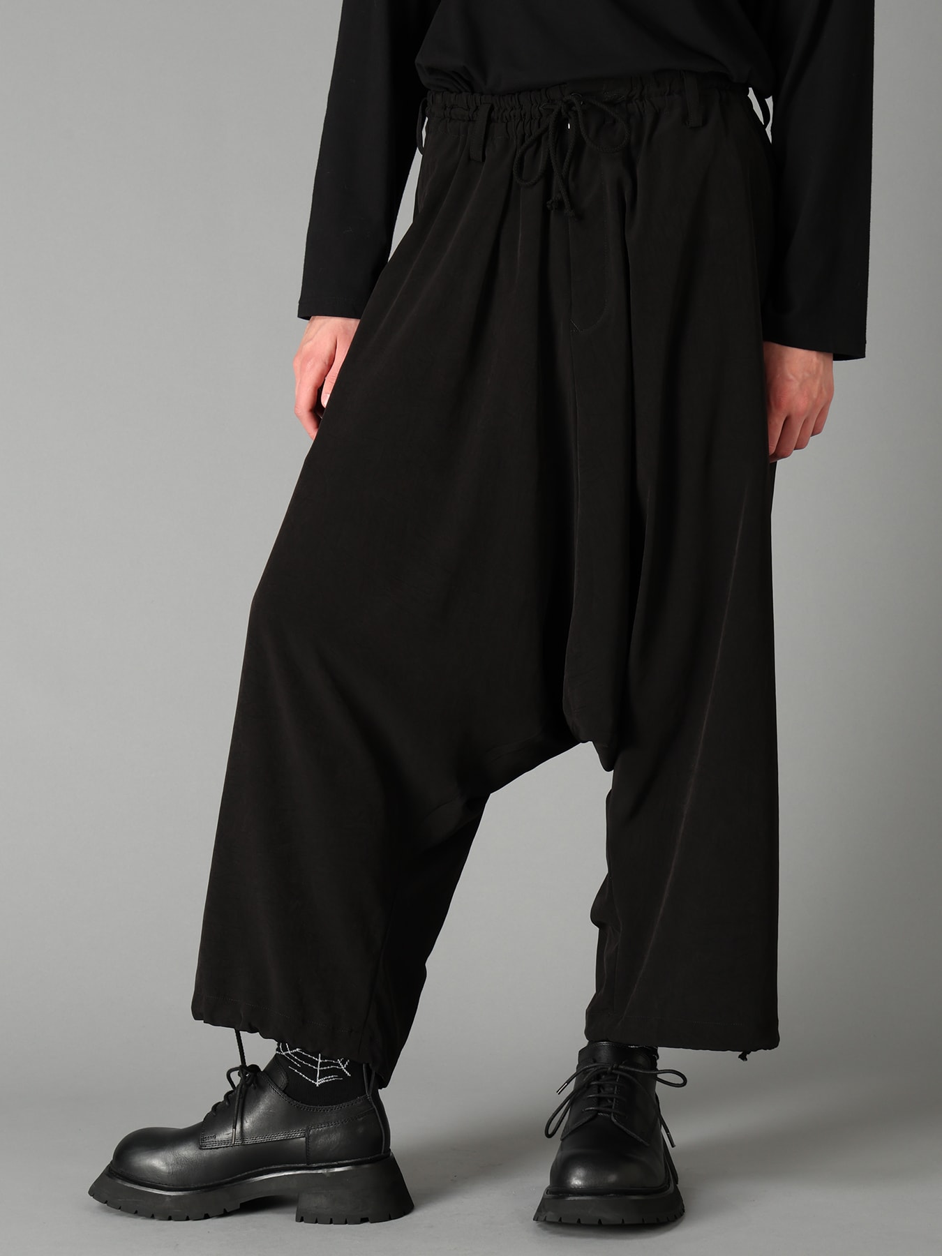 CREPE de CHINE WAIST DRAWSTRING SAROUEL PANTS