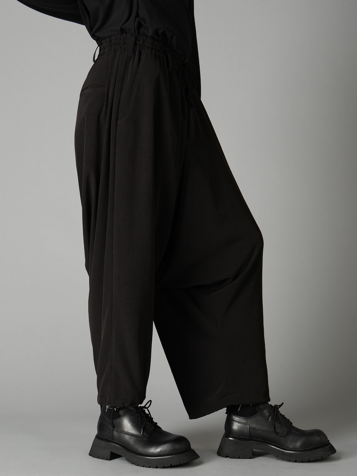 CREPE de CHINE WAIST DRAWSTRING SAROUEL PANTS