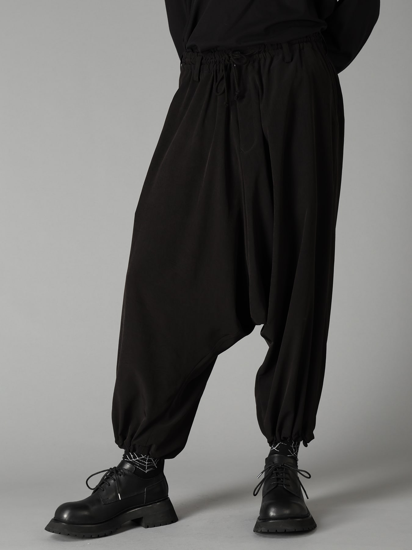CREPE de CHINE WAIST DRAWSTRING SAROUEL PANTS
