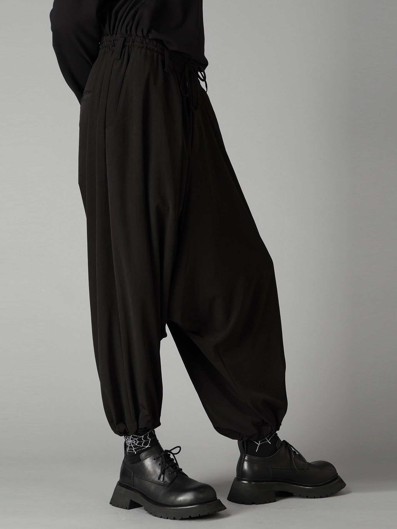 CREPE de CHINE WAIST DRAWSTRING SAROUEL PANTS