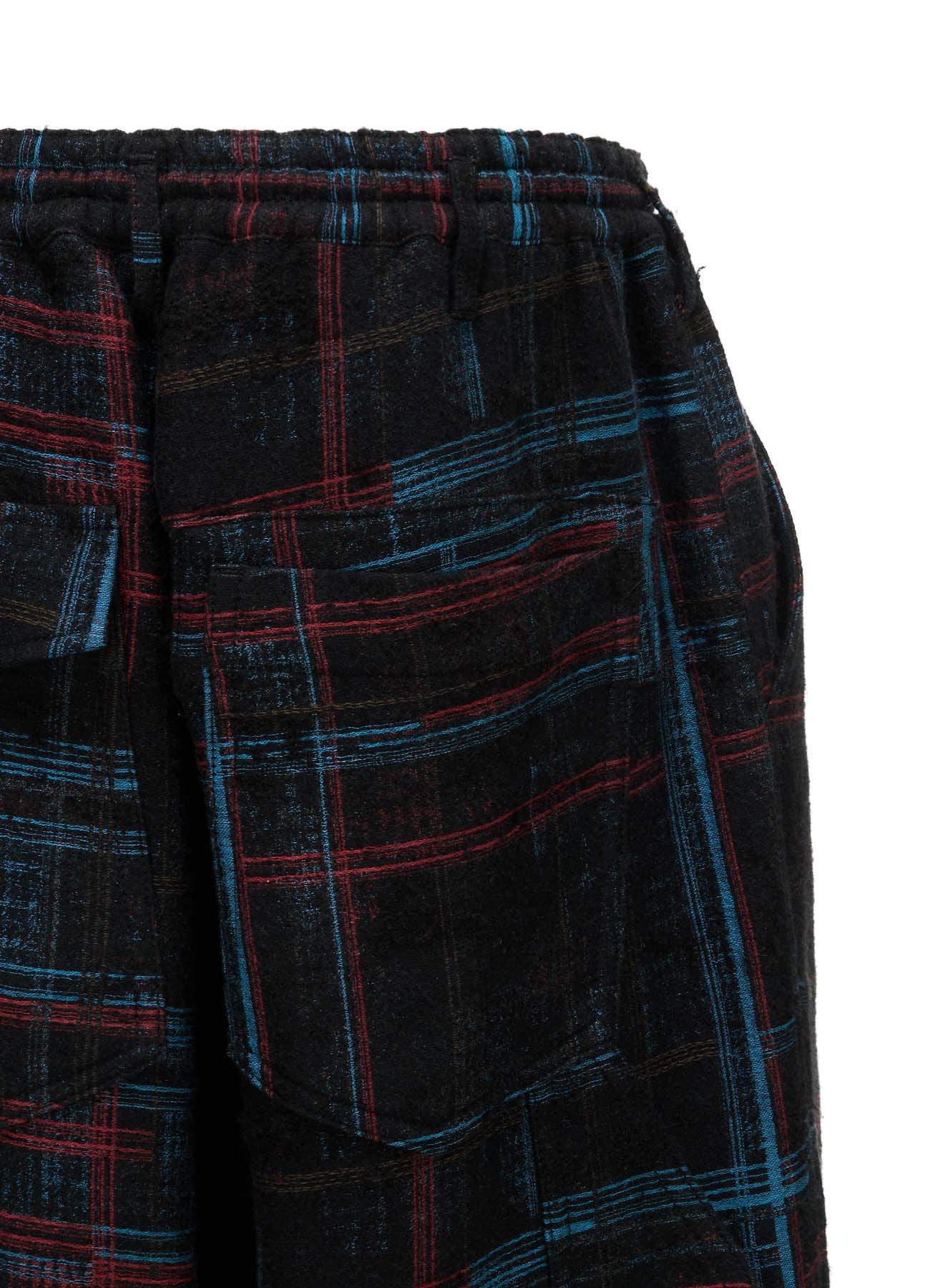 CHECK JACQUARD HAMMER LOOP PAINTER PANTS