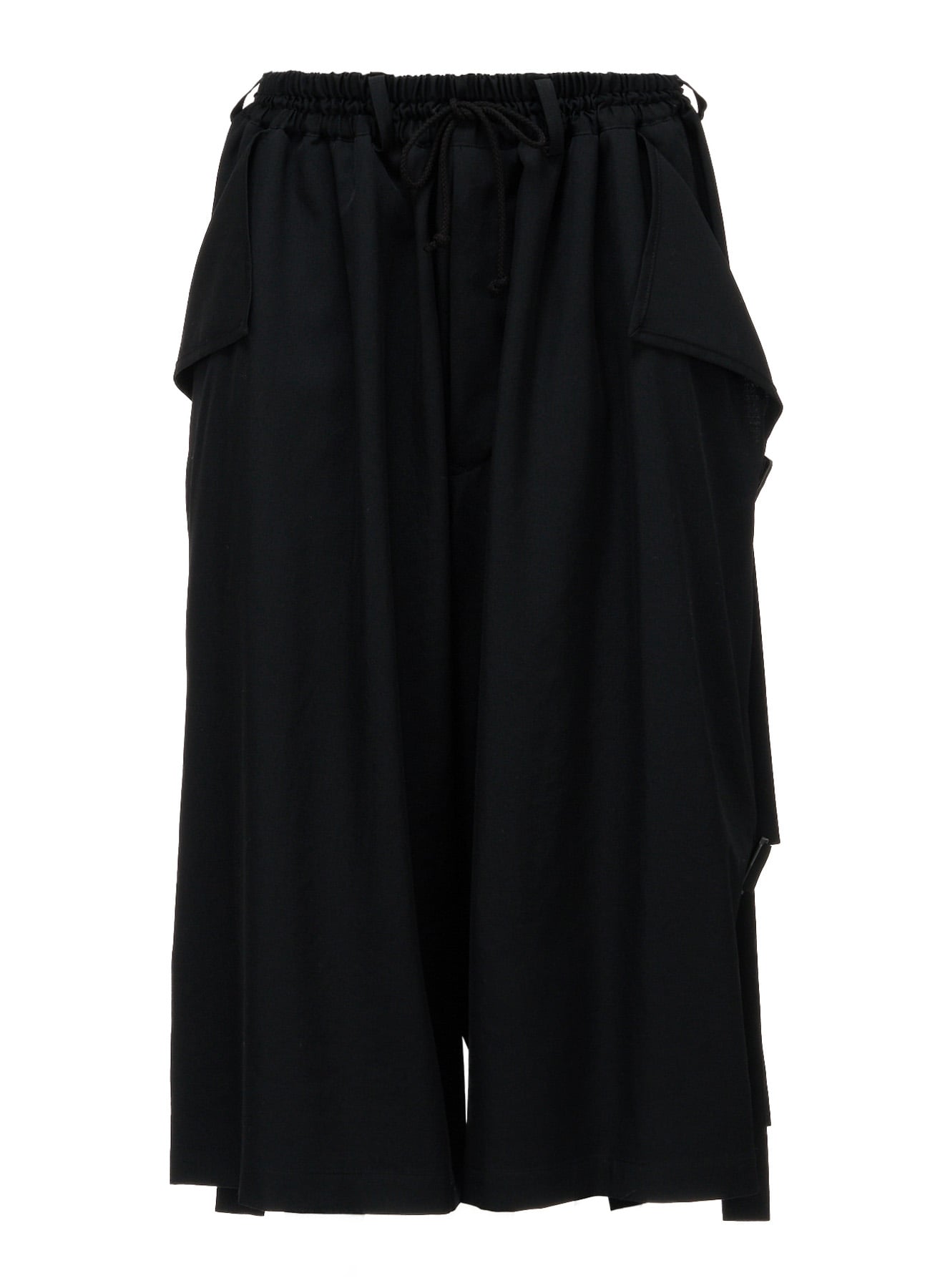 WOOL GABARDINE SIDE BELT PANTS