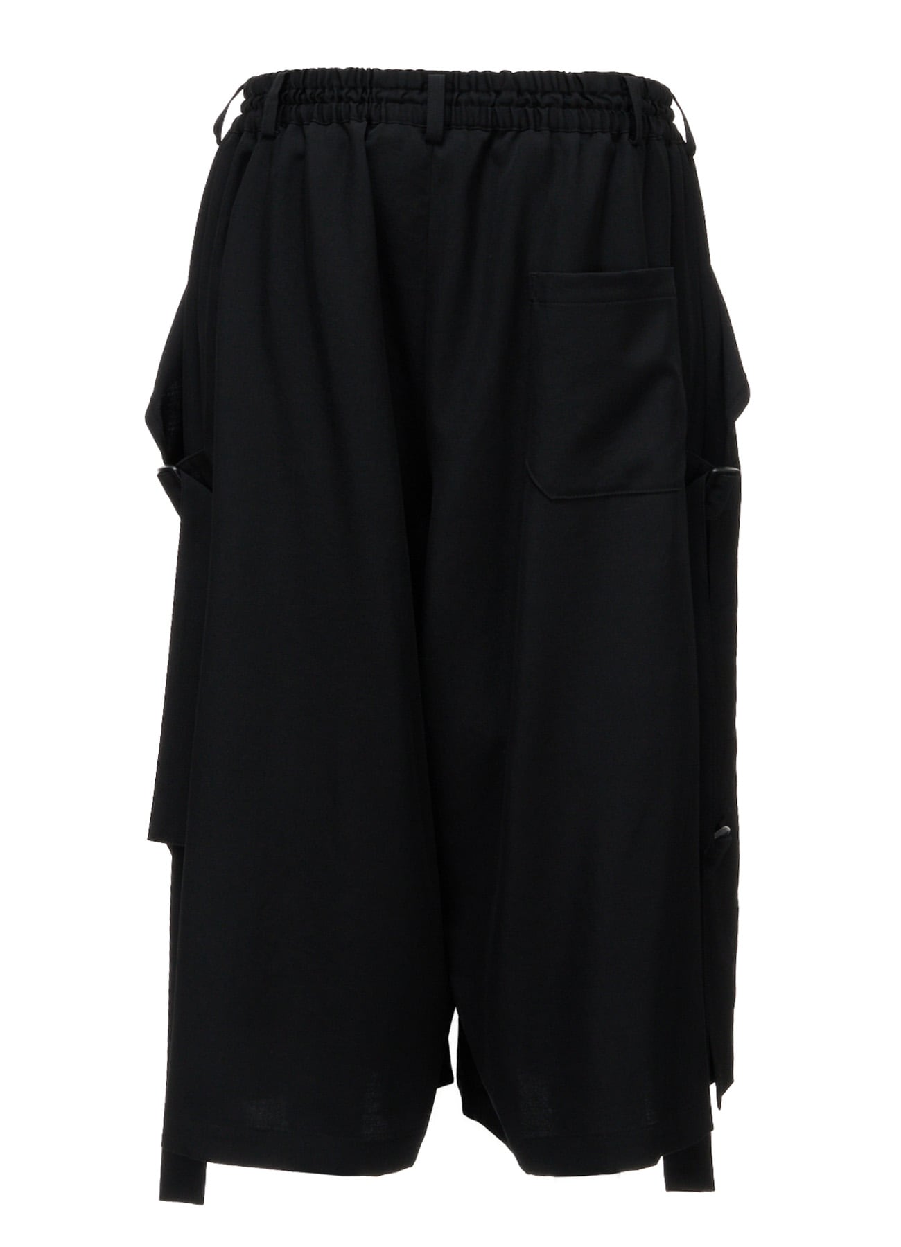 WOOL GABARDINE SIDE BELT PANTS
