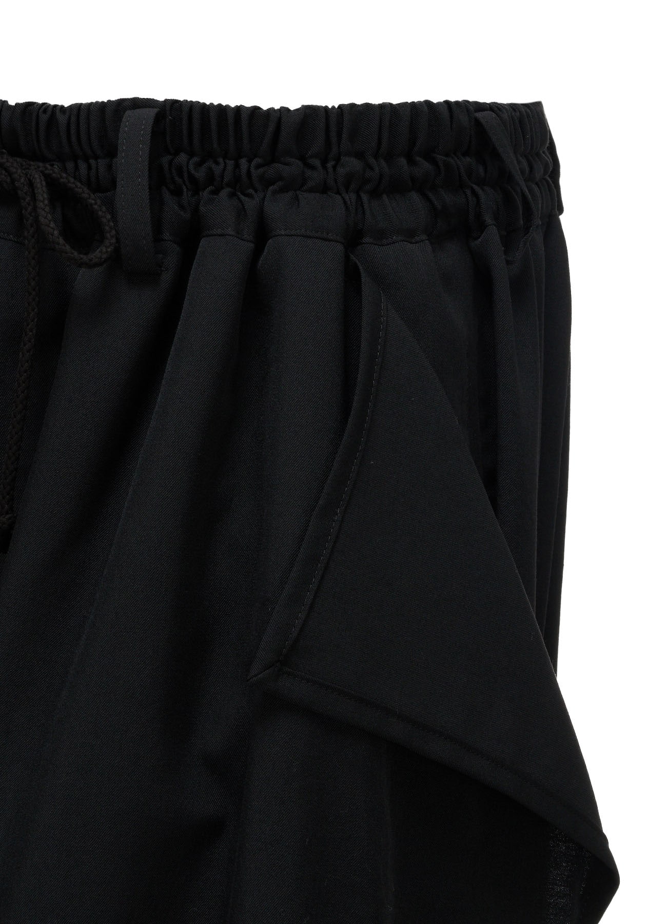 WOOL GABARDINE SIDE BELT PANTS