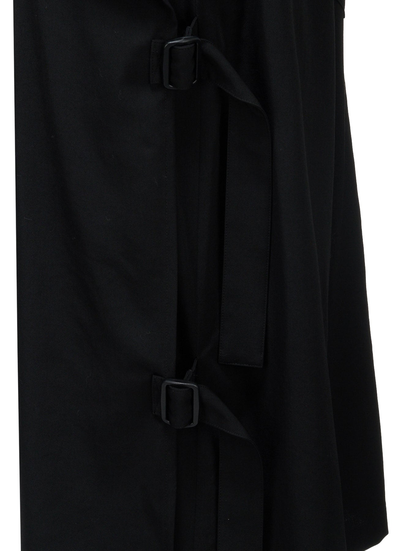 WOOL GABARDINE SIDE BELT PANTS