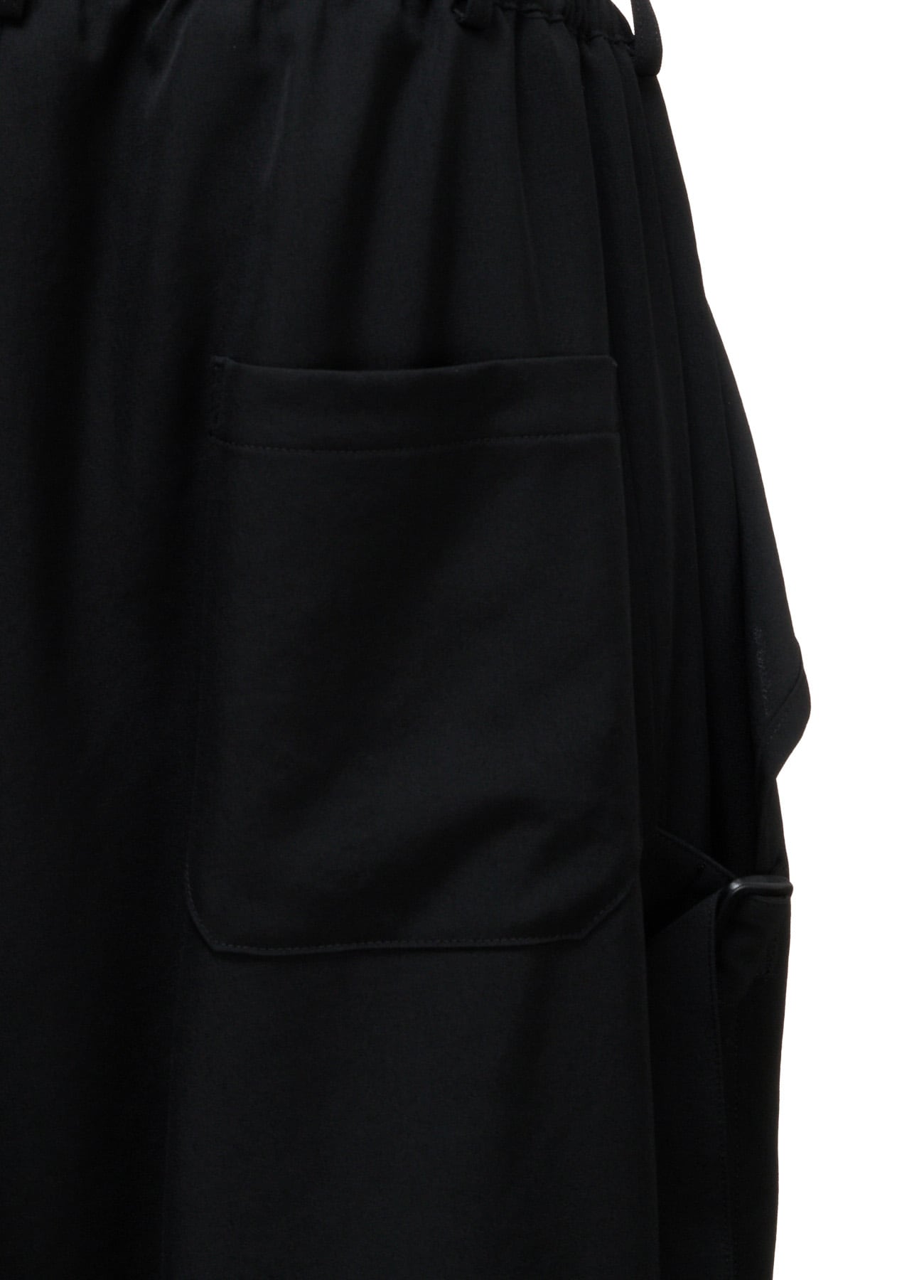 WOOL GABARDINE SIDE BELT PANTS