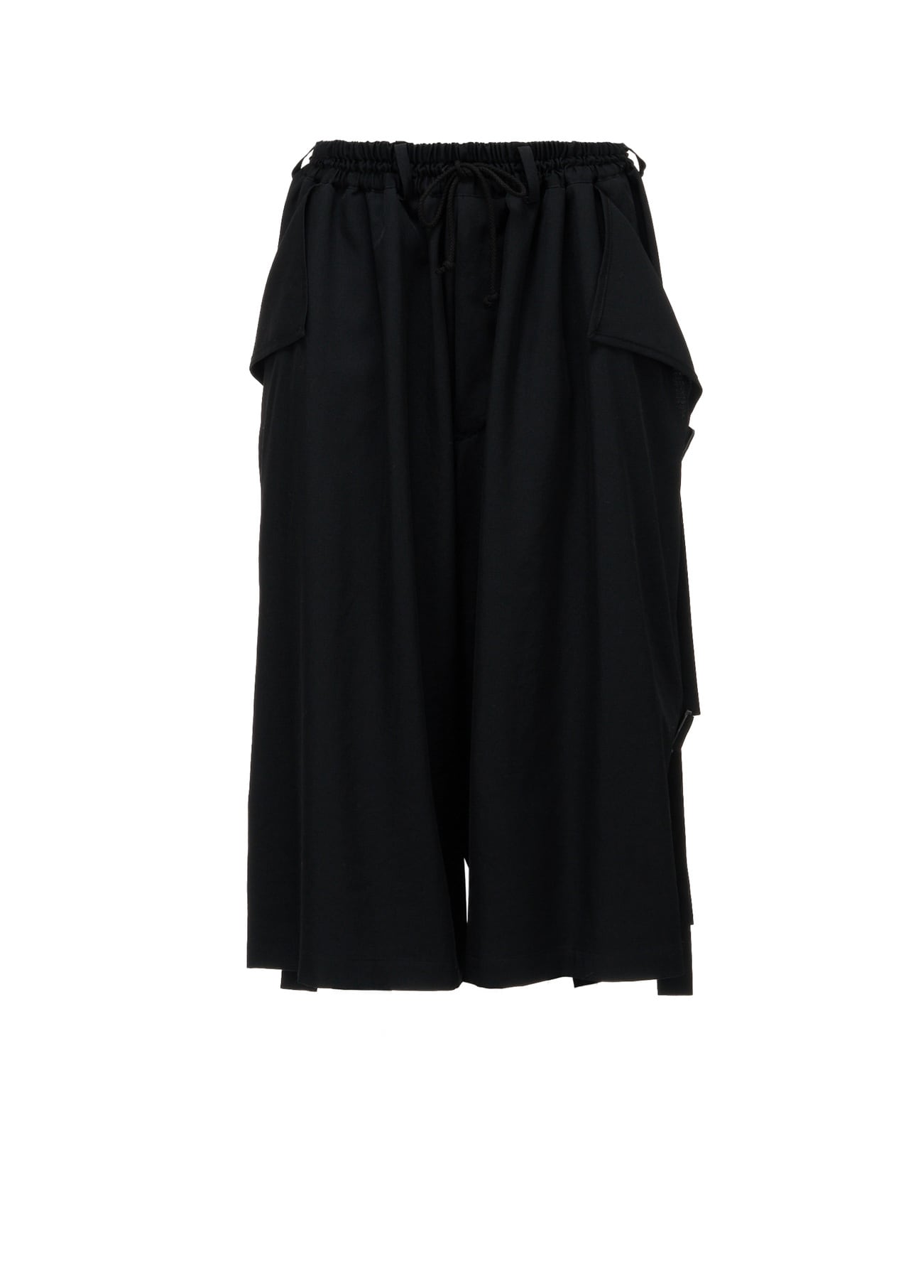 WOOL GABARDINE SIDE BELT PANTS