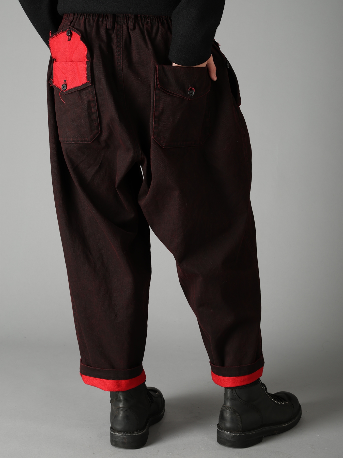PIGMENT PRINT COTTON TWILL DOUBLE-FLAP POCKET PANTS