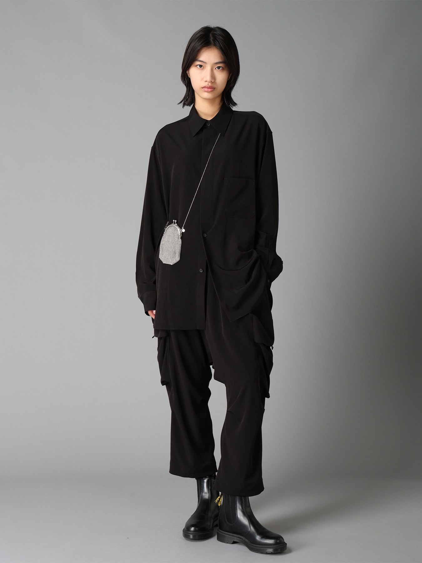 CREPE DE CHINE BIG POCKET SAROUEL PANTS