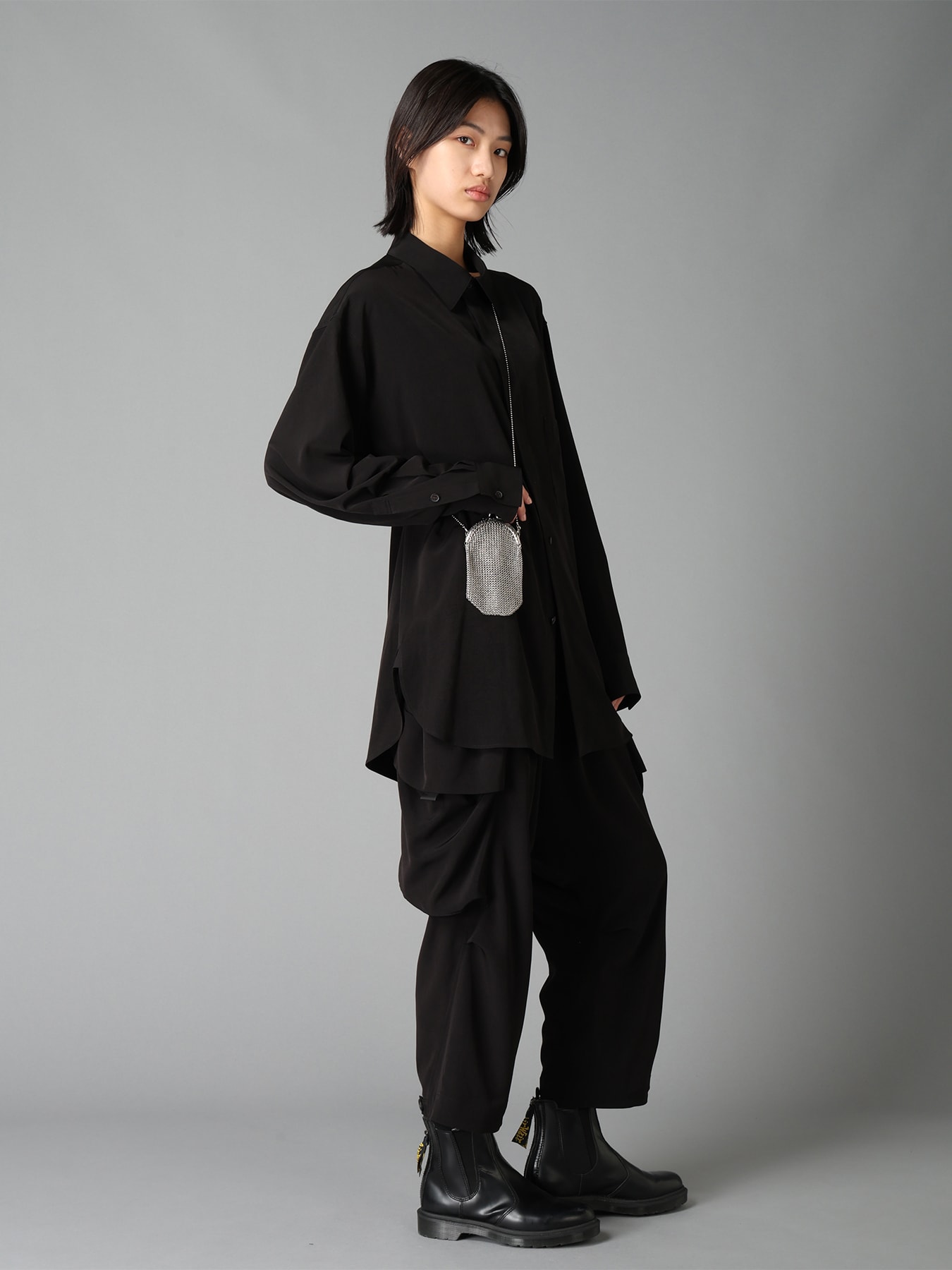 CREPE DE CHINE BIG POCKET SAROUEL PANTS