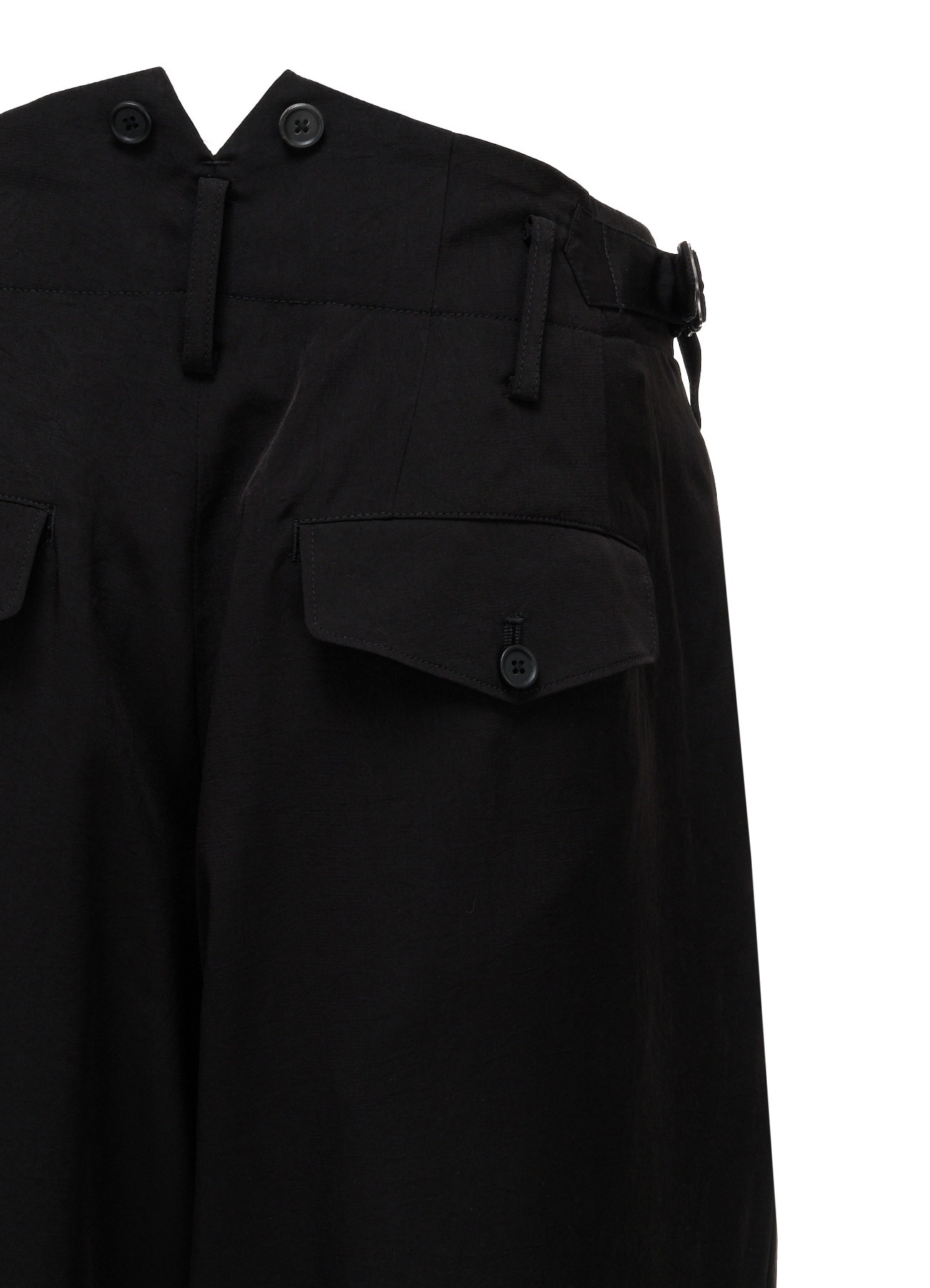 CREPE DE CHINE HIGH-BACK SUSPENDER PANTS