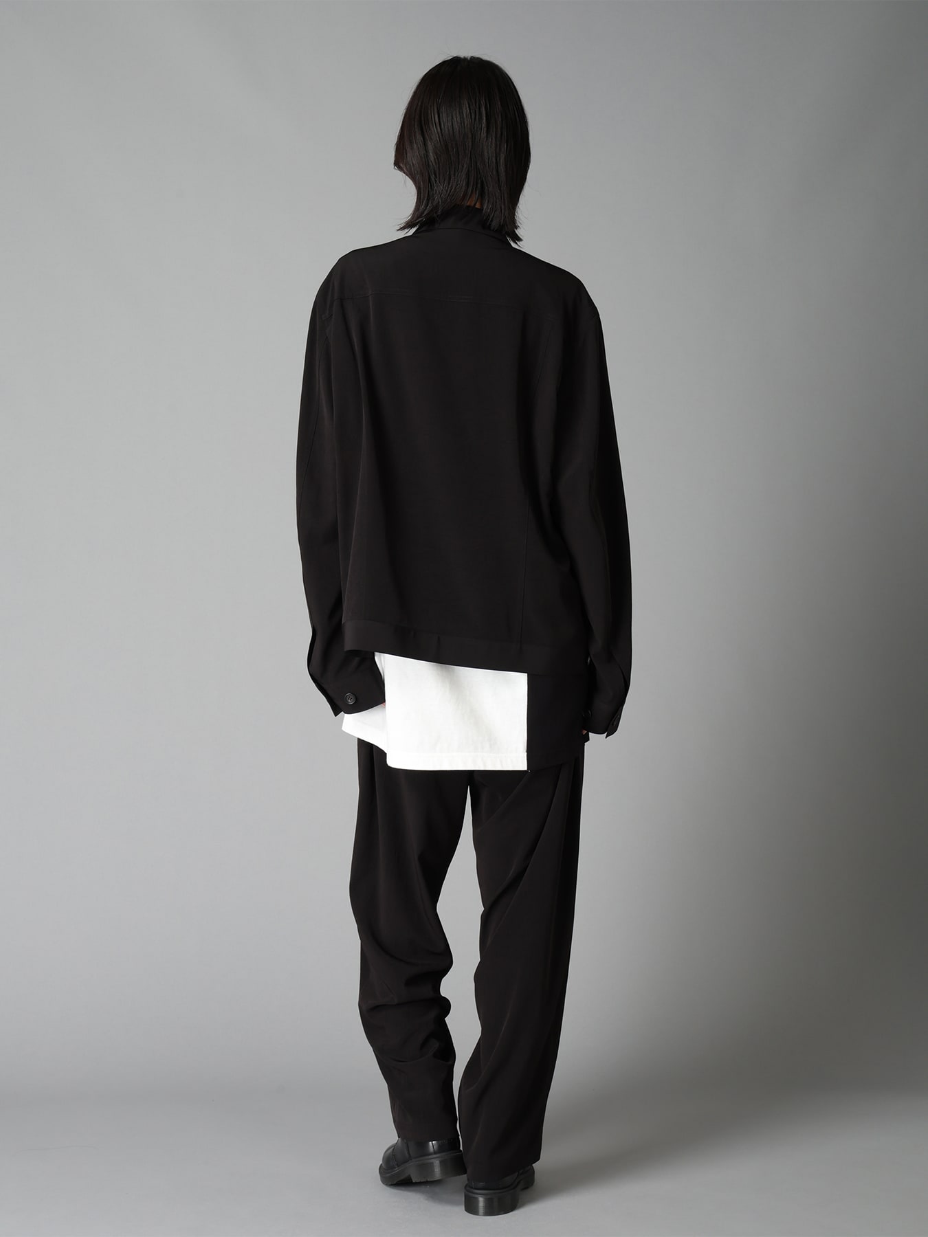 CREPE DE CHINE HIGH-BACK SUSPENDER PANTS