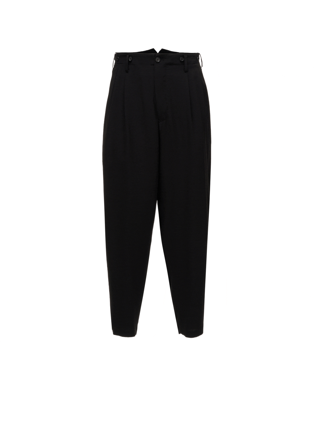 CREPE DE CHINE HIGH-BACK SUSPENDER PANTS