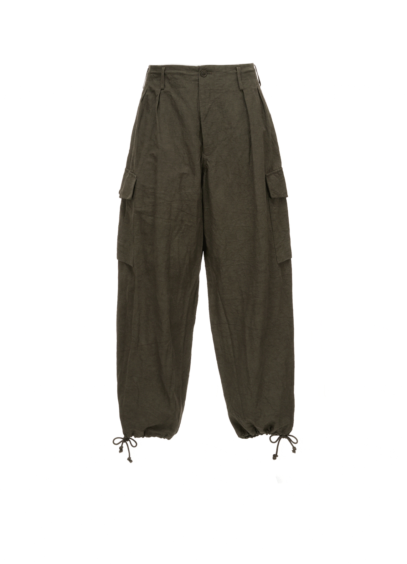 COTTON LINEN TWILL 2-TUCK CARGO PANTS