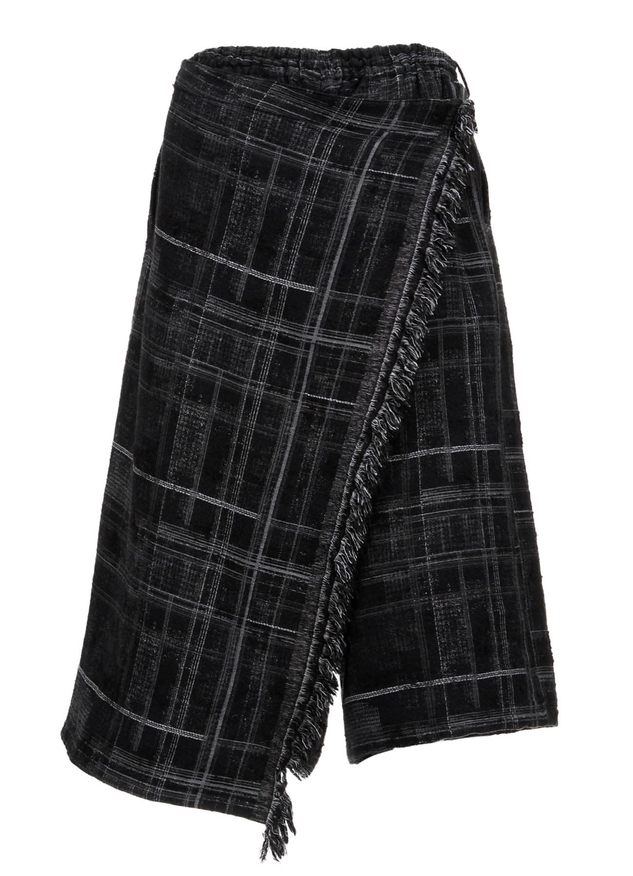 CHECK JACQUARD BACK-WRAP PANTS