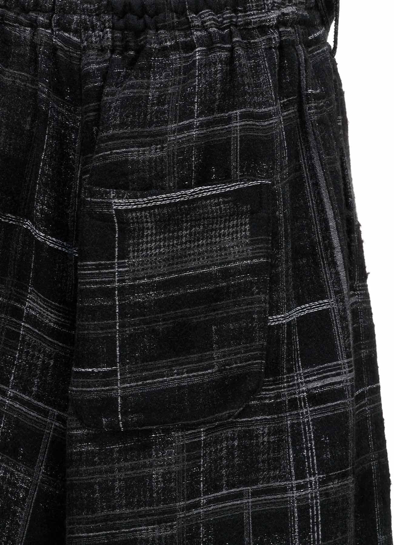 CHECK JACQUARD BACK-WRAP PANTS
