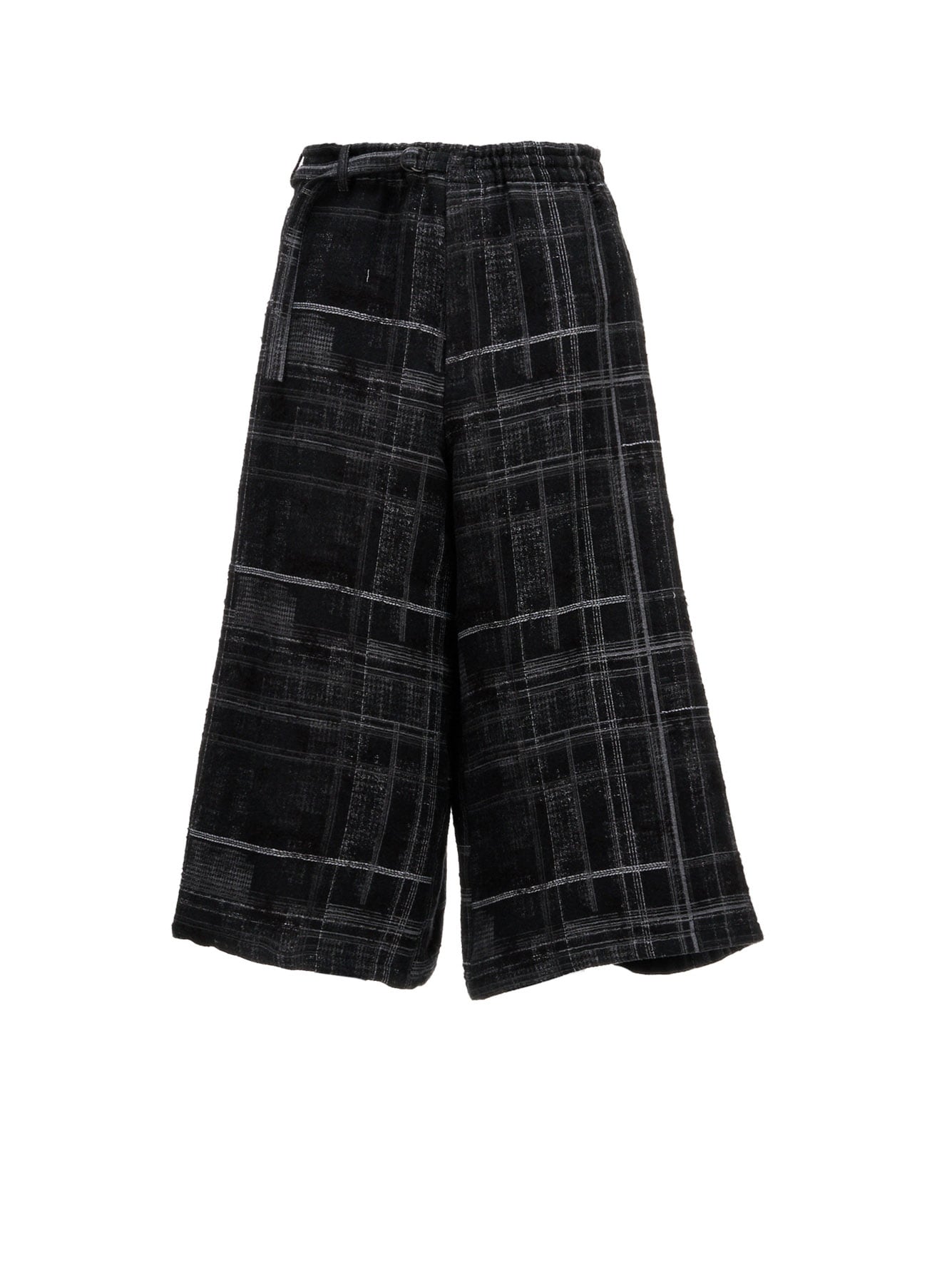 CHECK JACQUARD BACK-WRAP PANTS