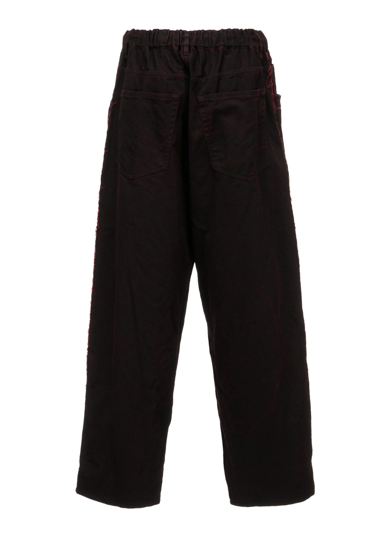 PIGMENT PRINT COTTON TWILL RAW-EDGE DETAIL PANTS WITH 5 POCKETS