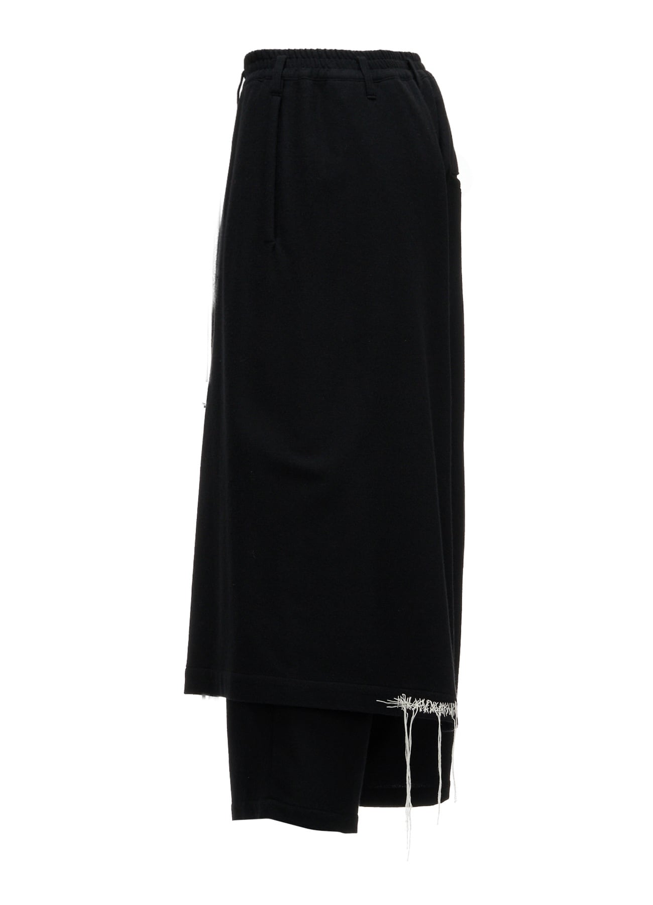 ECO WOOL PLAIN WEAVE WRAP PANTS WITH DECORATIVE STITCHING