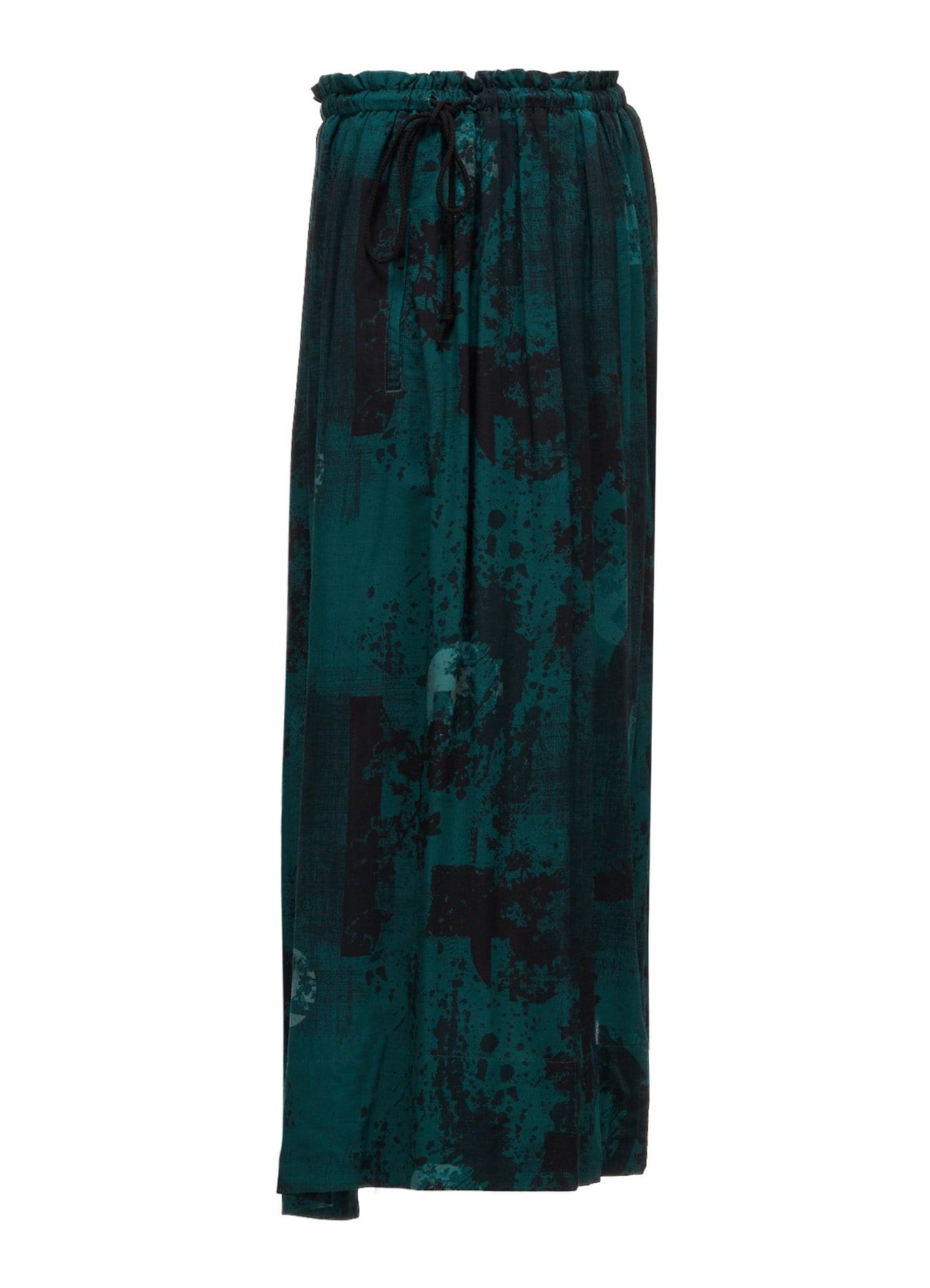 EMERALD PRINTED RAYON DRAWSTRING SKIRT