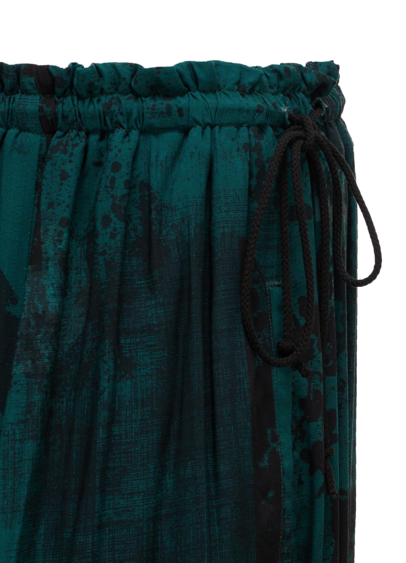 EMERALD PRINTED RAYON DRAWSTRING SKIRT
