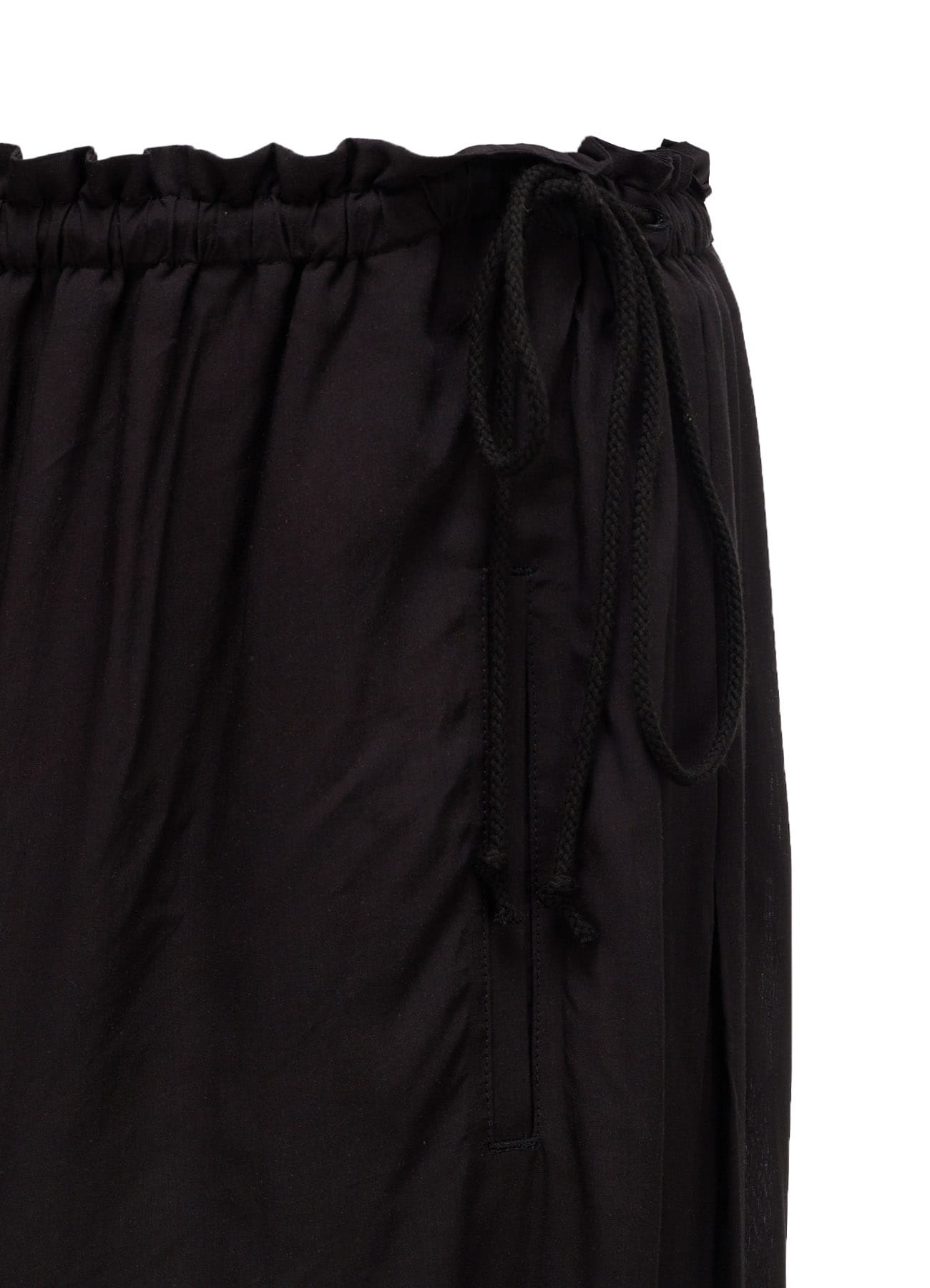 PATCHWORK FLOWER PRINT RAYON WAIST DRAWSTRING SKIRT