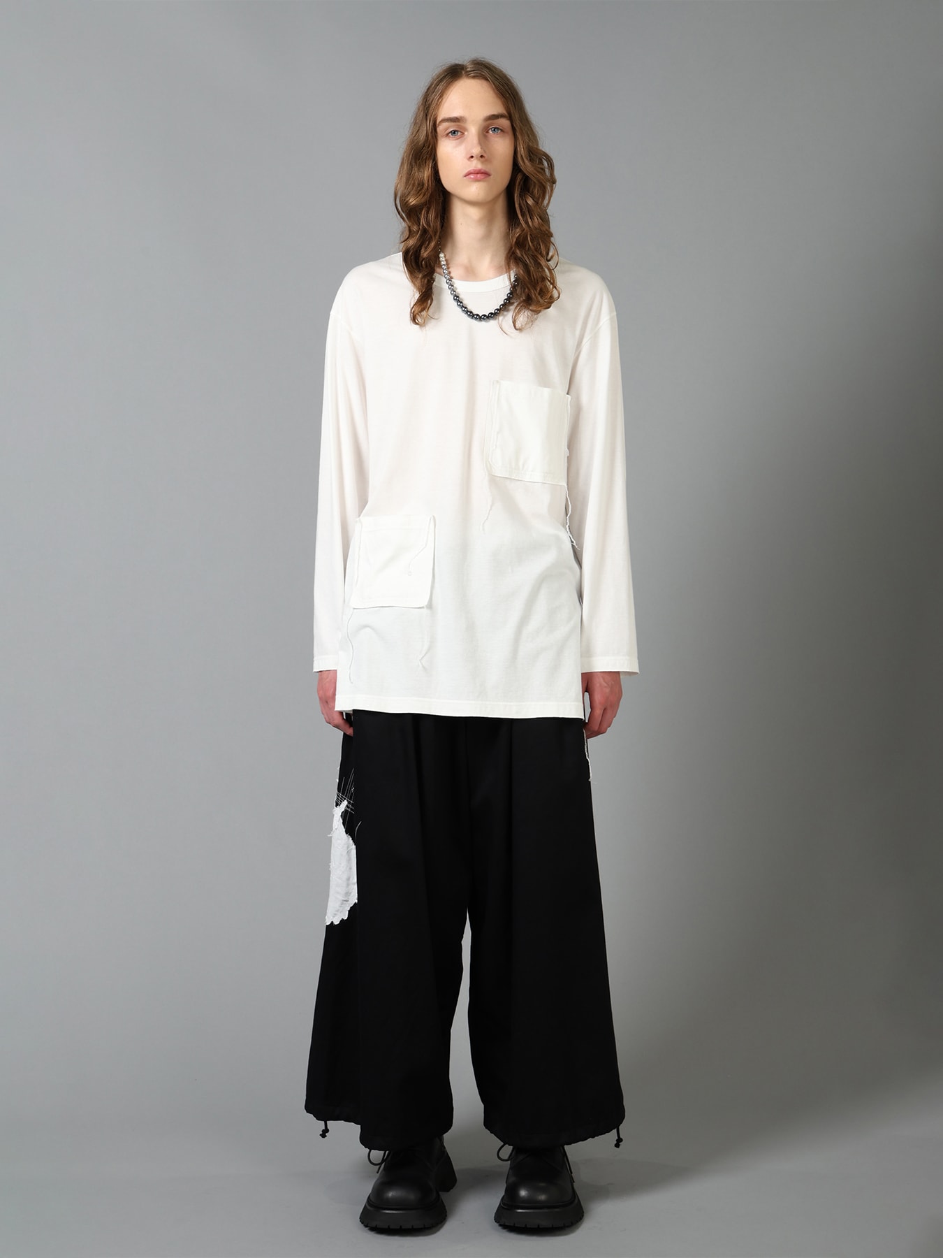 30/COTTON JERSEY T-SHIRT WITH 2 PATCH POCKETS