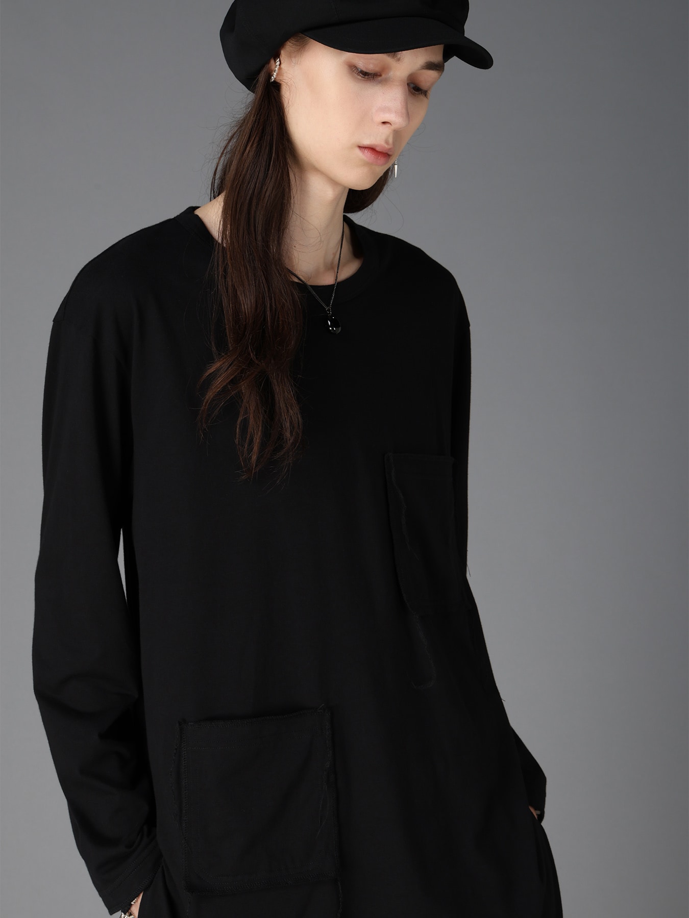 30/COTTON JERSEY T-SHIRT WITH 2 PATCH POCKETS