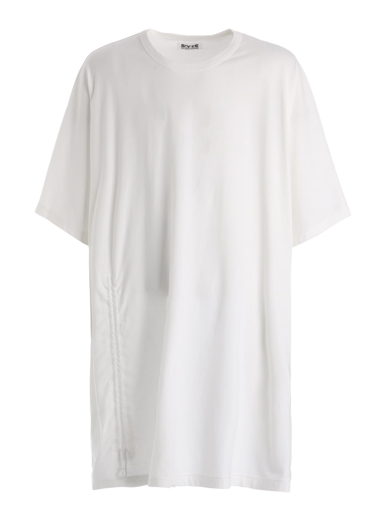 30/COTTON JERSEY ELASTIC DRAWSTRING GATHERED T-SHIRT