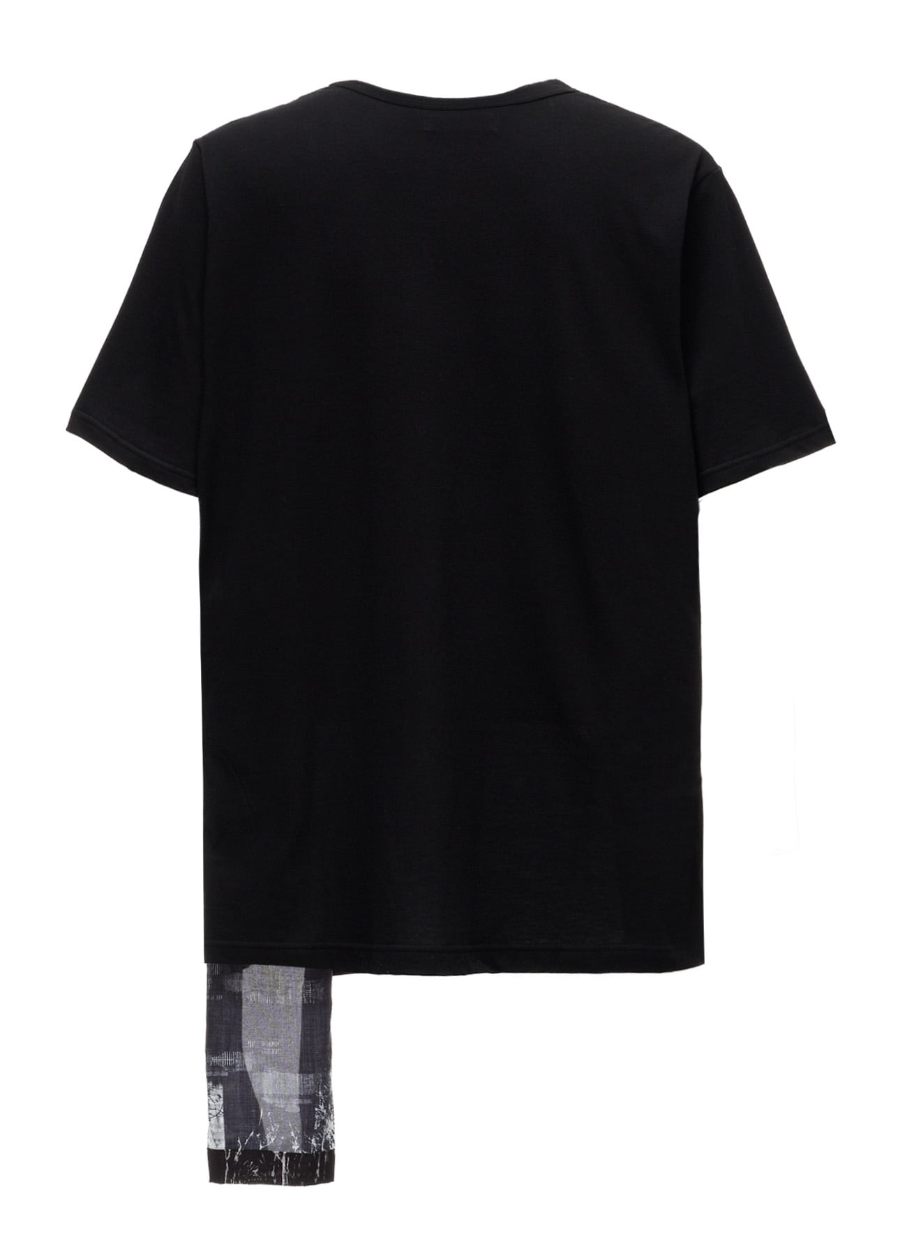 ASYMMETRY DESIGN SHORT-SLEEVED T-SHIRT WITH WITHERED BRANCH PRINTED FABRIC