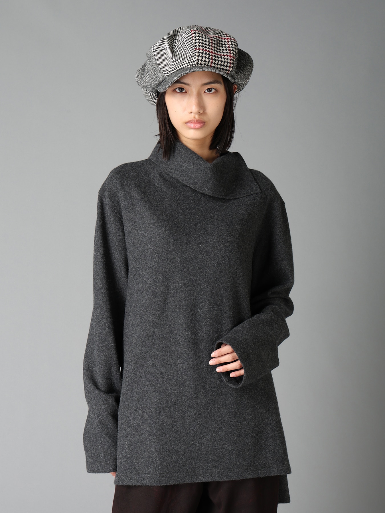 AIRY WOOL BLEND JERSEY TURTLENECK T-SHIRT