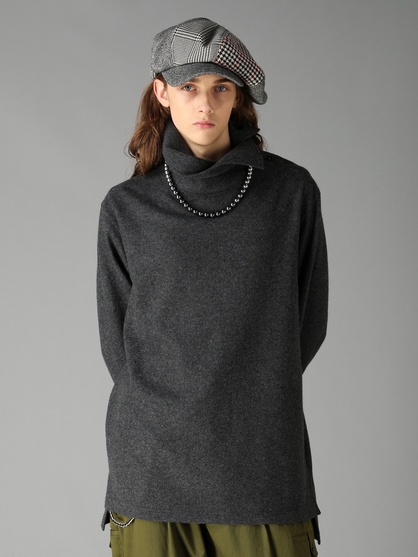 AIRY WOOL BLEND JERSEY TURTLENECK T-SHIRT