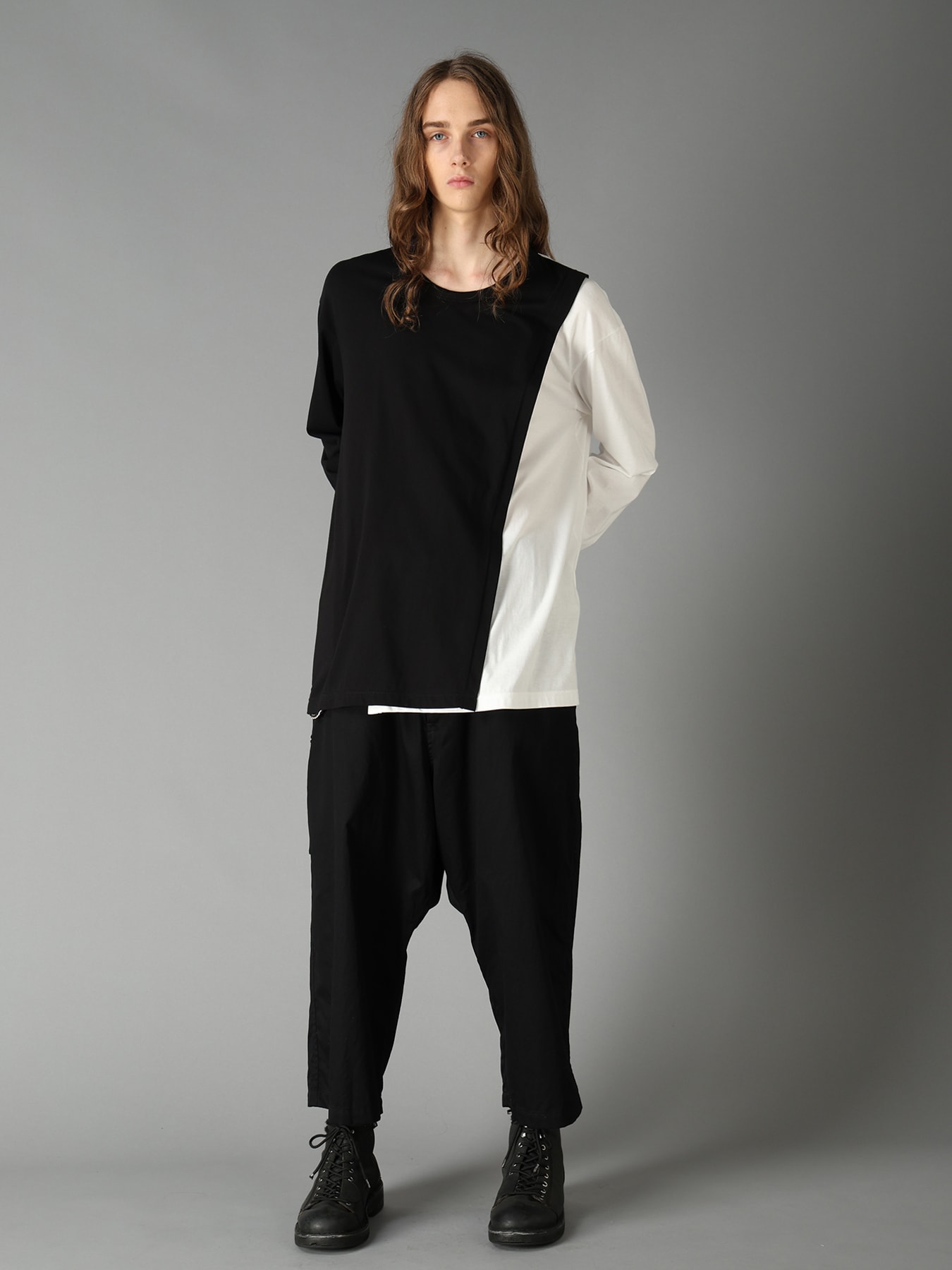 COTTON JERSEY FABRIC LAYERED T-SHIRT
