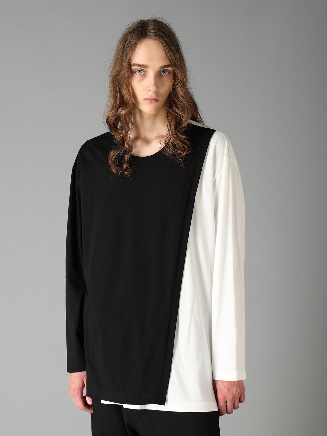 COTTON JERSEY FABRIC LAYERED T-SHIRT
