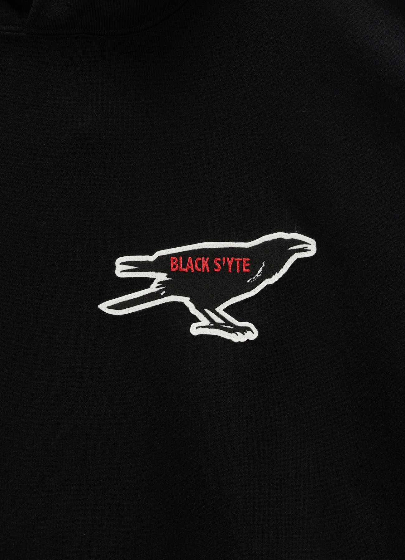 30/10  COTTON GAUZE FLEECE CROW PATCH HOODIE PULLOVER