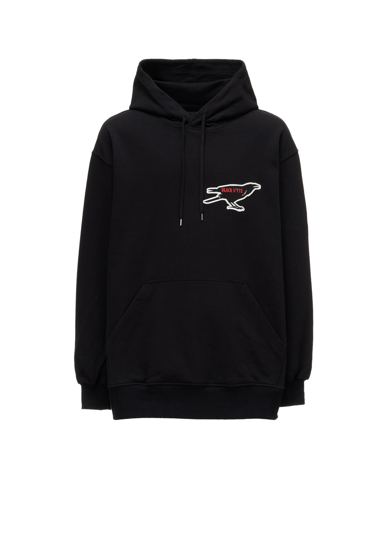 30/10  COTTON GAUZE FLEECE CROW PATCH HOODIE PULLOVER