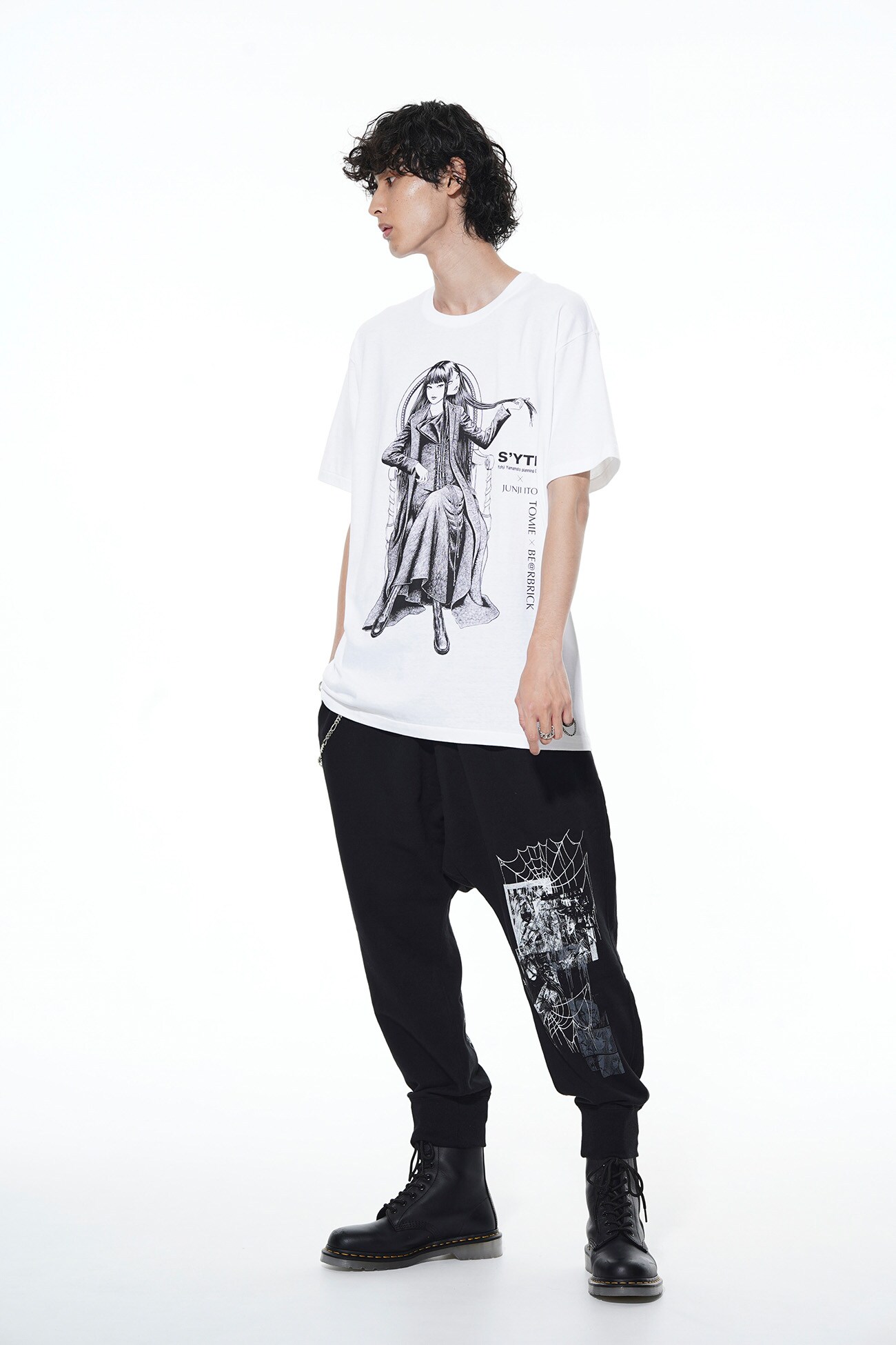 BE@RBRICK × Junji ITO "Tomie" Wearing Yohji Yamamoto Lace-up Dress T-shirt