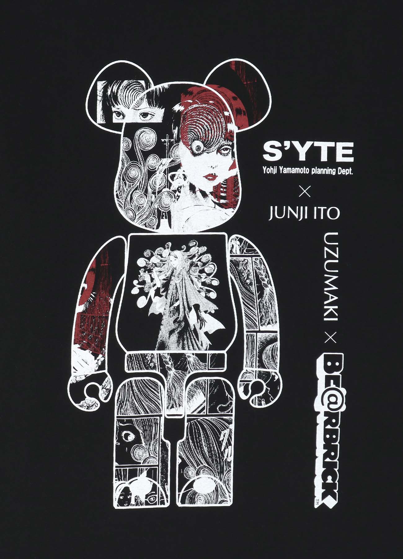 BE@RBRICK × Junji ITO Uzumaki OmnibusT-shirt