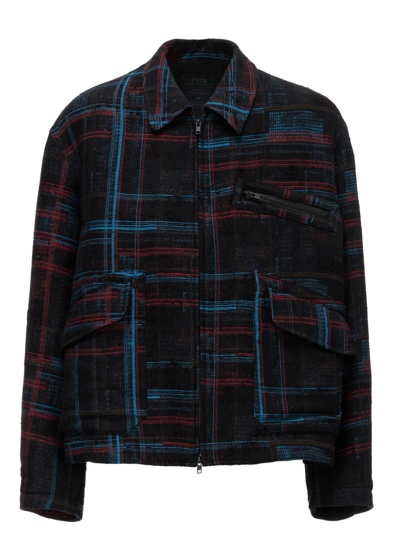 CHECK JACQUARD ELBOW PATCHES BLOUSON