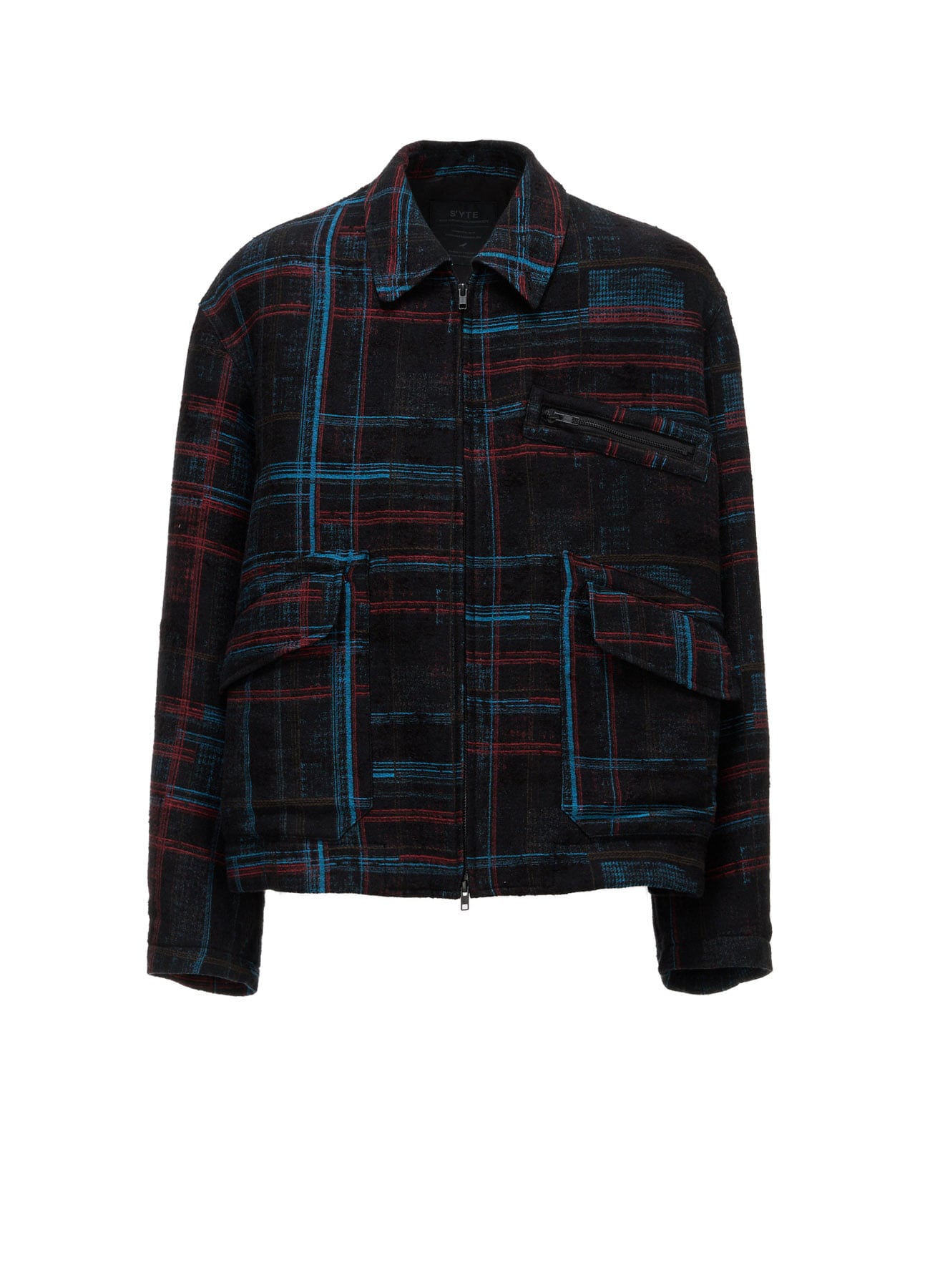 CHECK JACQUARD ELBOW PATCHES BLOUSON