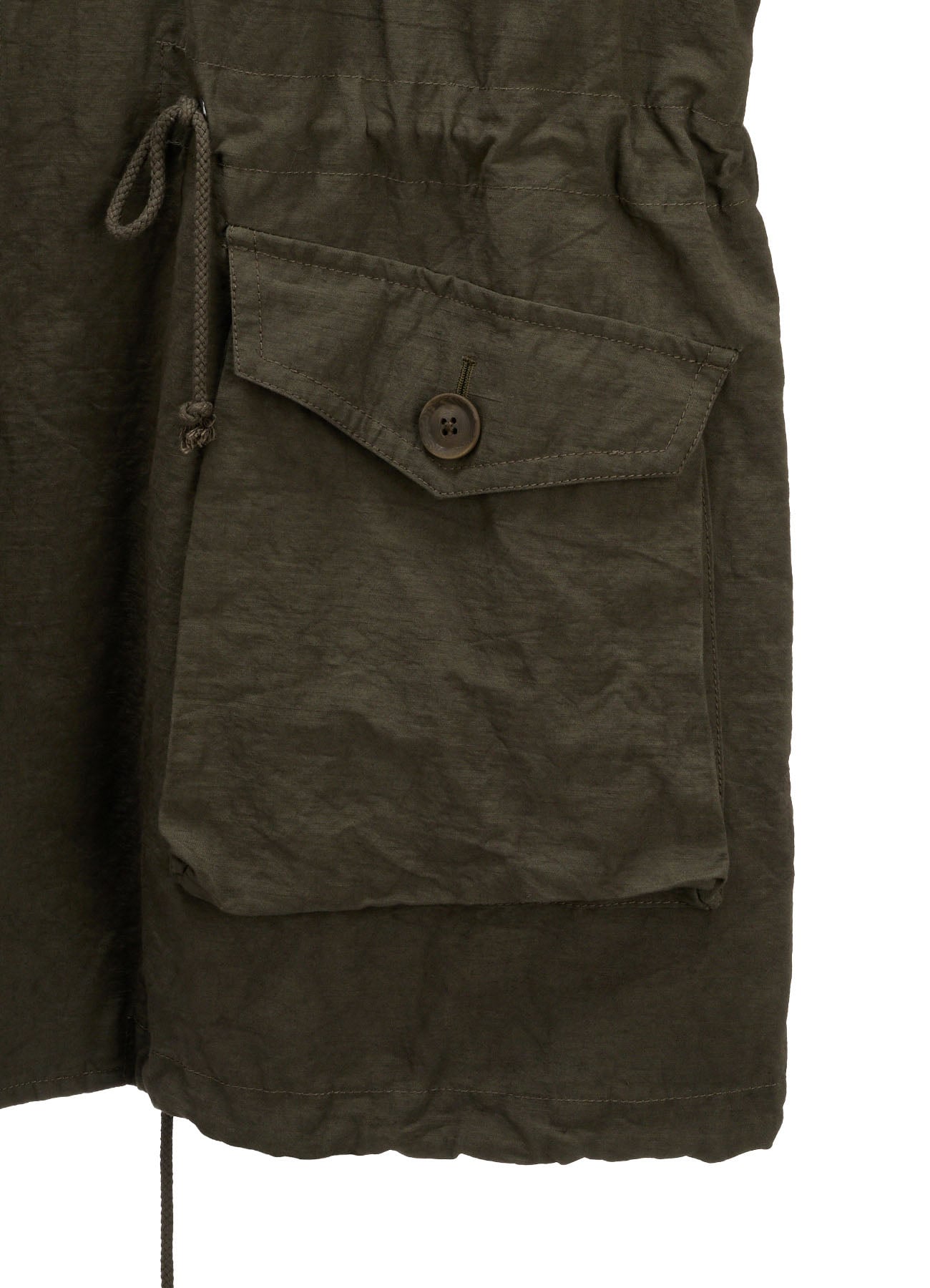 COTTON LINEN TWILL RAGLAN STAND COLLAR UTILITY BLOUSON