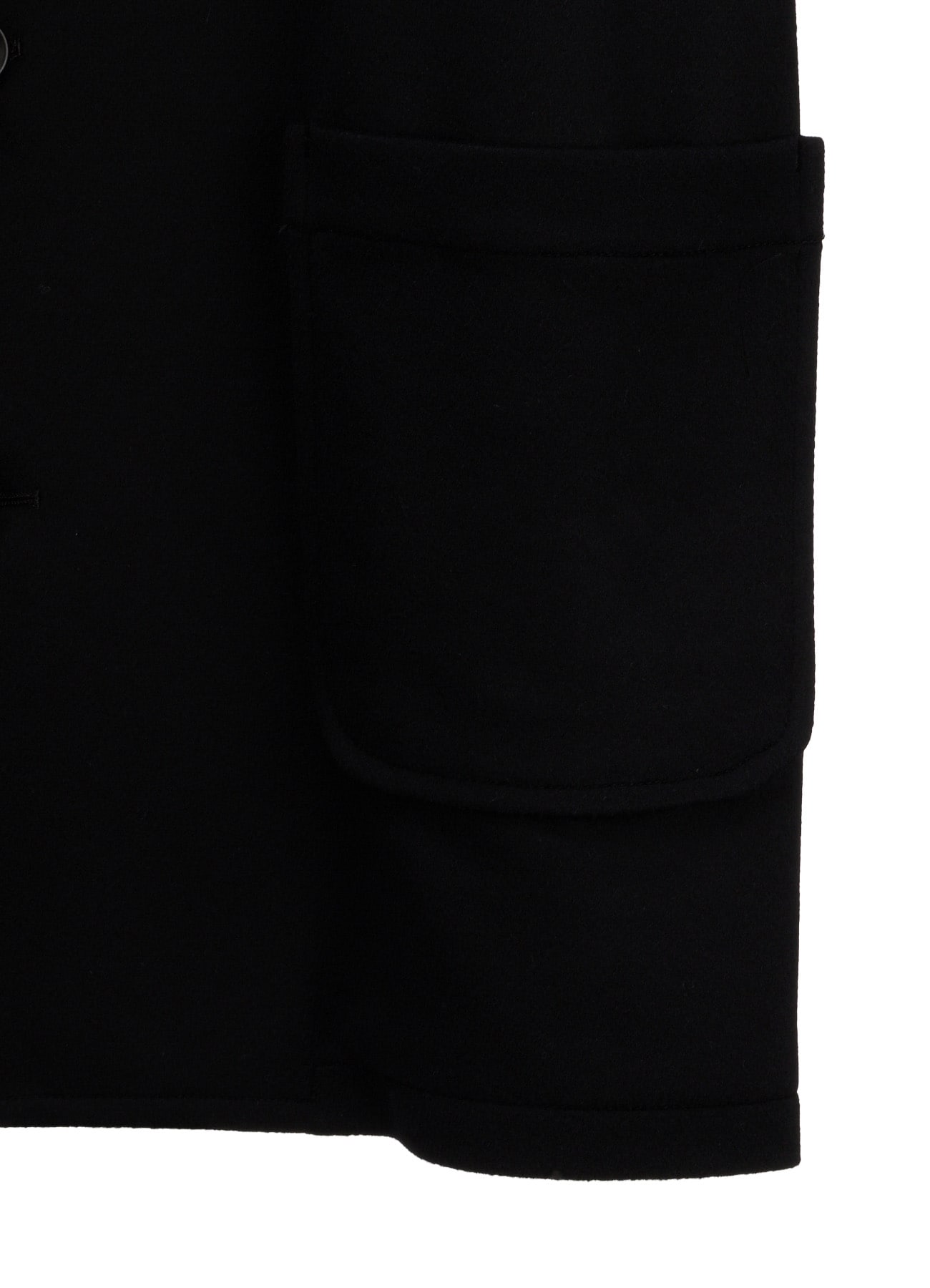 WOOL/CASHMERE PATCH OPEN COLLAR  LONG JACKET