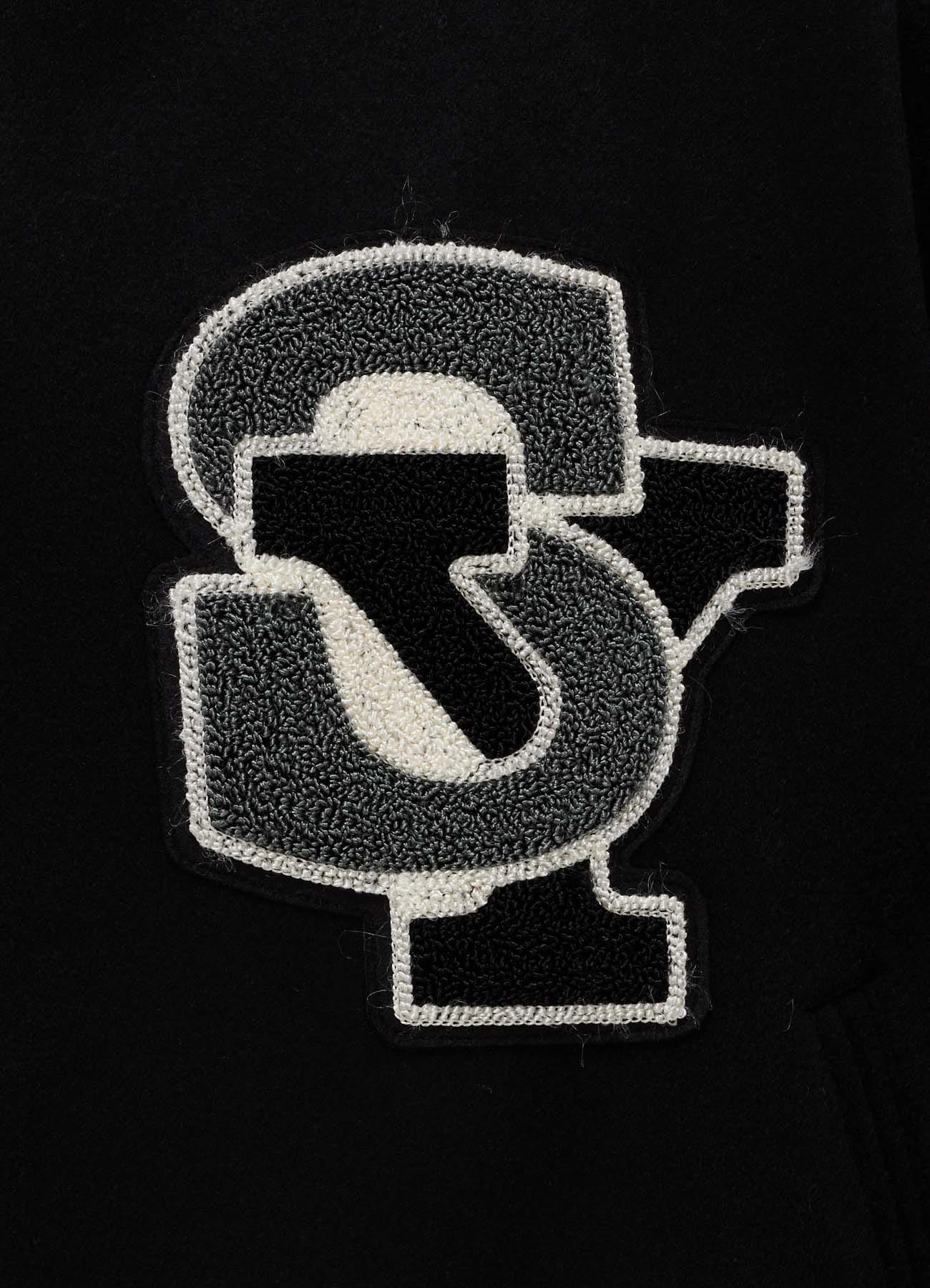 WOOL/CASHMERE PATCH BOMBER JACKET